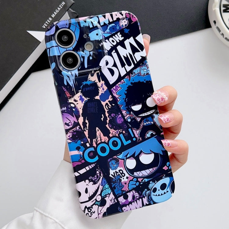 For iPhone 11 Painted Pattern Precise Hole PC Phone Case(Purple Comics) - iPhone 11 Cases by PMC Jewellery | Online Shopping South Africa | PMC Jewellery