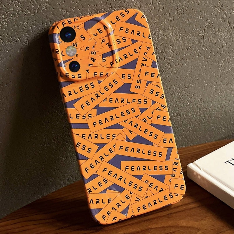 For iPhone X / XS Painted Pattern Precise Hole PC Phone Case(Orange Label) - More iPhone Cases by PMC TechLife | Online Shopping South Africa | PMC TechLife