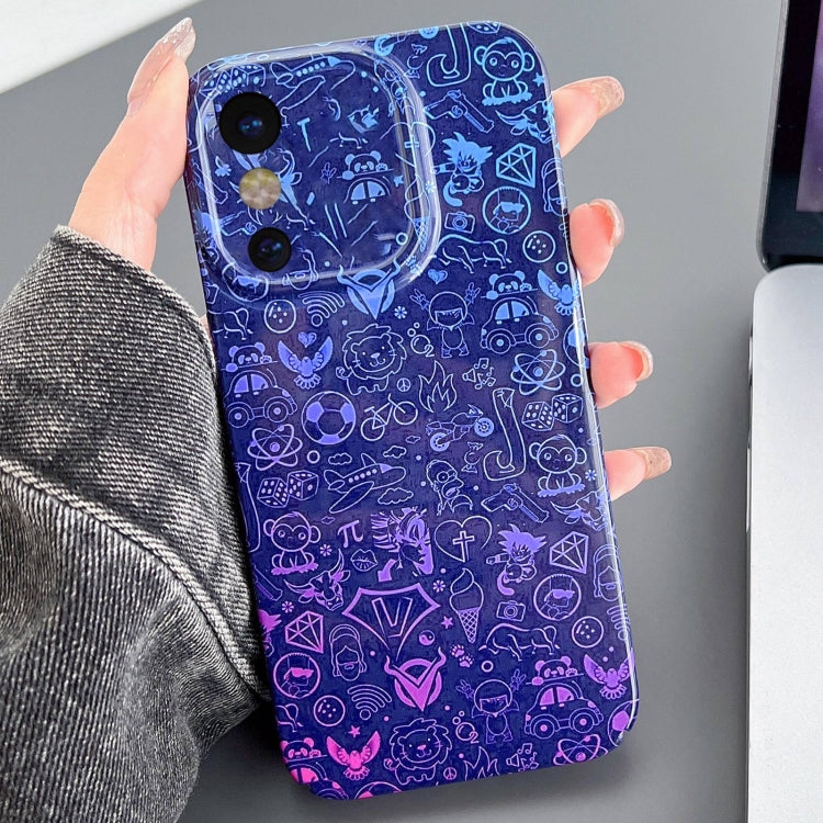 For iPhone X / XS Painted Pattern Precise Hole PC Phone Case(Red Blue Graffiti) - More iPhone Cases by PMC TechLife | Online Shopping South Africa | PMC TechLife