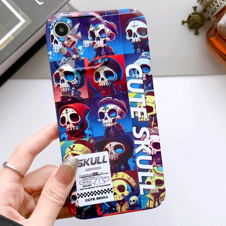 For iPhone XR Painted Pattern Precise Hole PC Phone Case(Cute Skull) - More iPhone Cases by PMC TechLife | Online Shopping South Africa | PMC TechLife