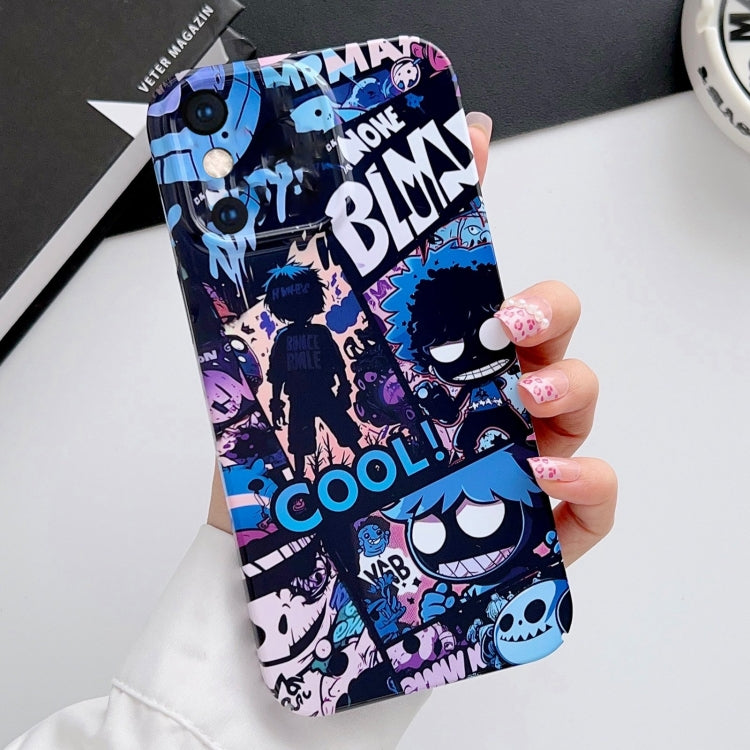 For iPhone XS Max Painted Pattern Precise Hole PC Phone Case(Purple Comics) - More iPhone Cases by PMC Jewellery | Online Shopping South Africa | PMC Jewellery