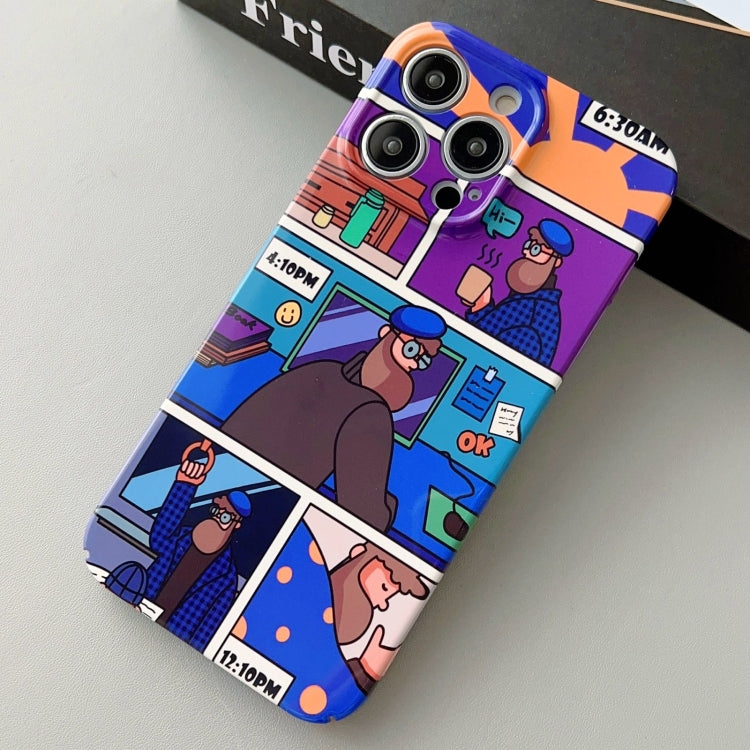 For iPhone 15 Pro Max Painted Pattern Precise Hole PC Phone Case(Working Uncle) - iPhone 15 Pro Max Cases by PMC TechLife | Online Shopping South Africa | PMC TechLife