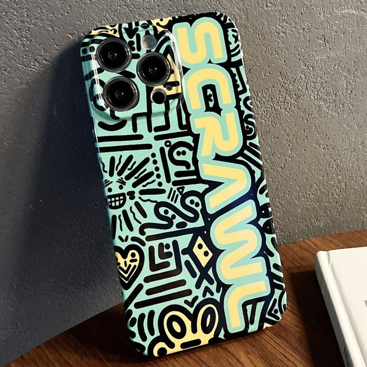 For iPhone 15 Pro Max Painted Pattern Precise Hole PC Phone Case(Green SCR) - iPhone 15 Pro Max Cases by PMC TechLife | Online Shopping South Africa | PMC TechLife