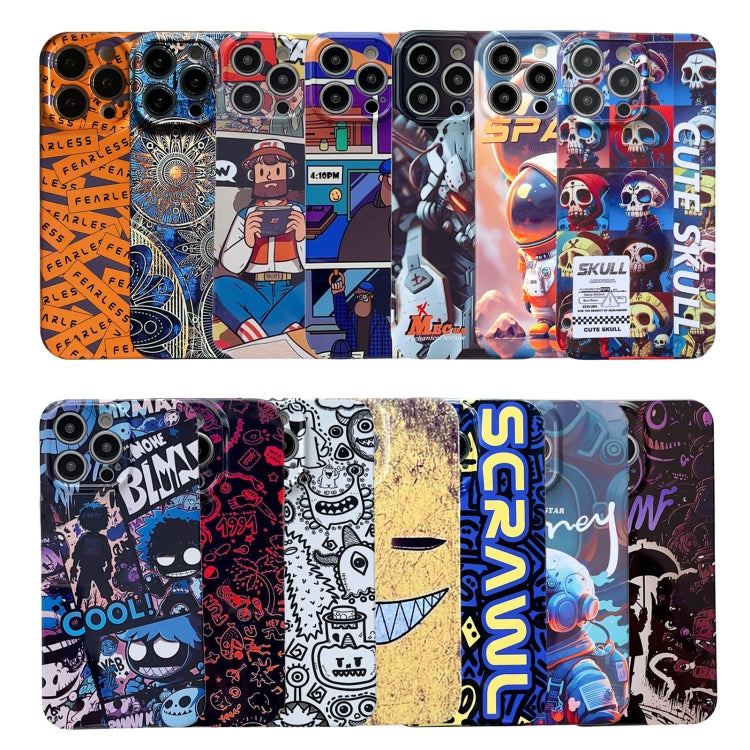 For iPhone 15 Pro Painted Pattern Precise Hole PC Phone Case(Black Purple Umbrella Boy) - iPhone 15 Pro Cases by PMC TechLife | Online Shopping South Africa | PMC TechLife