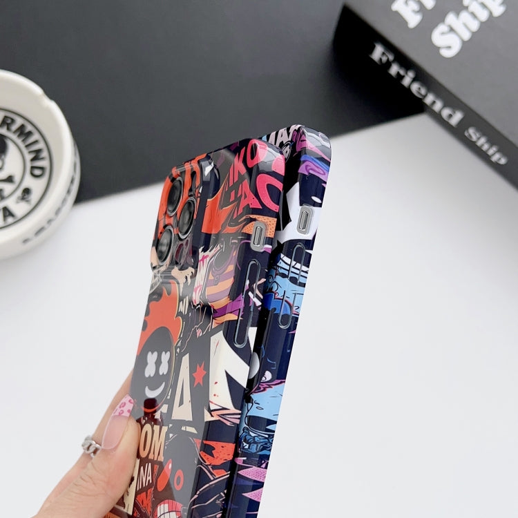 For iPhone 12 Pro Max Painted Pattern Precise Hole PC Phone Case(Green Plaid) - iPhone 12 Pro Max Cases by PMC TechLife | Online Shopping South Africa | PMC TechLife
