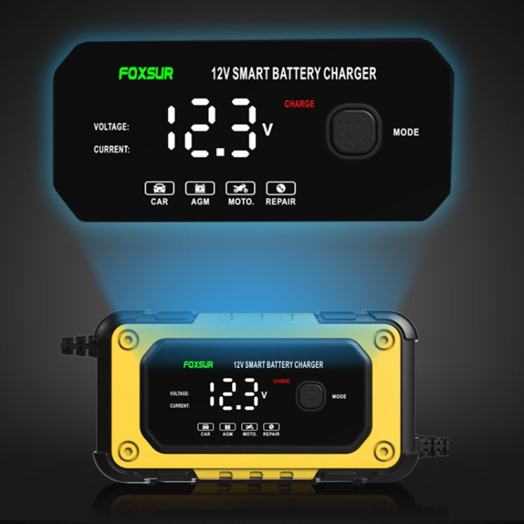 FOXSUR FBC1206E 6A 12V Car / Motorcycle Smart Battery Charger(UK Plug) - Battery Charger by FOXSUR | Online Shopping South Africa | PMC Jewellery | Buy Now Pay Later Mobicred