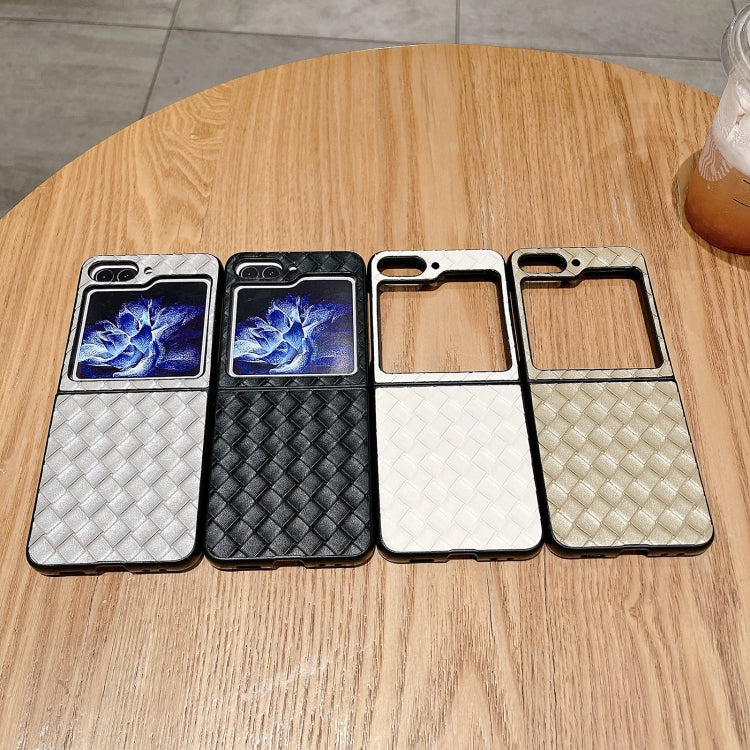 For Samsung Galaxy Z Flip5 5G Woven Texture Folding Phone Case(Gold) - free shipping - PMC TechLife - Order now!