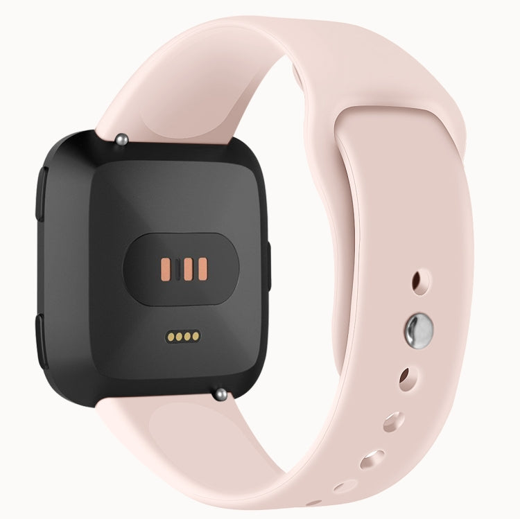 For Fitbit Versa 2 / Fitbit Versa / Fitbit Versa Lite Solid Color Silicone Watch Band, Size:S(Sand Pink) - Watch Bands by PMC TechLife | Online Shopping South Africa | PMC TechLife | Buy Now Pay Later Mobicred