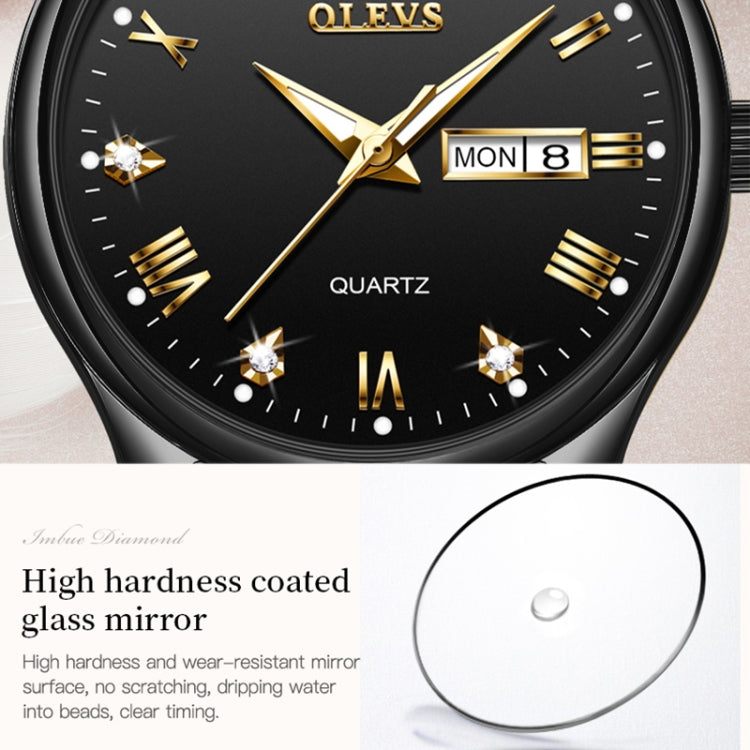 OLEVS 5563 Women Luminous Waterproof Quartz Watch(Black) - Metal Strap Watches by OLEVS | Online Shopping South Africa | PMC Jewellery