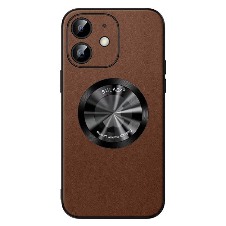 For iPhone 12 SULADA Microfiber Leather MagSafe Magnetic Phone Case(Brown) - iPhone 12 / 12 Pro Cases by SULADA | Online Shopping South Africa | PMC Jewellery
