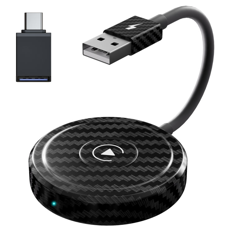 Carbon Fiber USB + USB-C / Type-C Wired to Wireless Carplay Adapter for iPhone(Black) - free shipping - PMC TechLife - Order now!