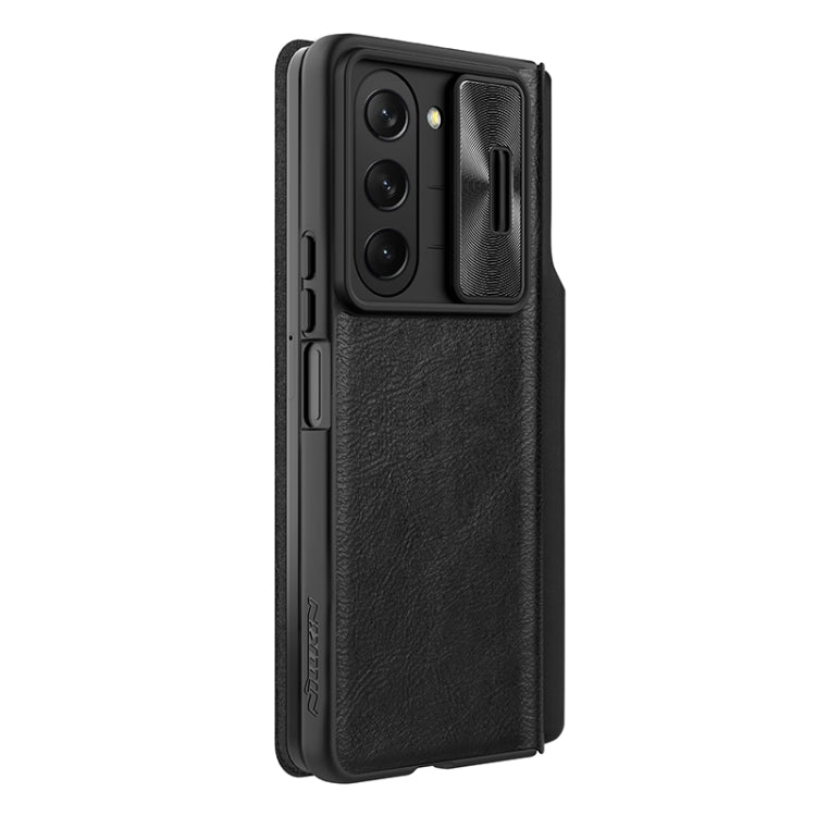 For Samsung Galaxy Z Fold5 NILLKIN QIN Series Pro Sliding Camera Cover Design Leather Phone Case(Black) - Galaxy Z Fold5 Cases by NILLKIN | Online Shopping South Africa | PMC Jewellery | Buy Now Pay Later Mobicred