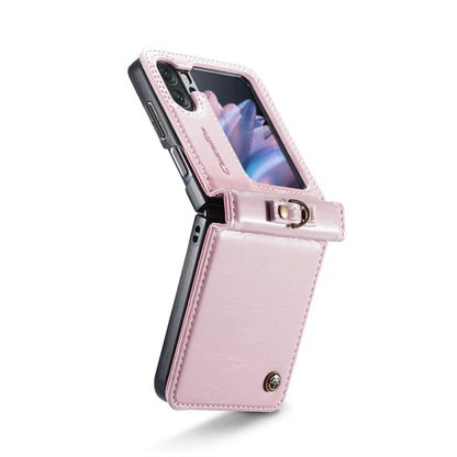 For OPPO Find N2 Flip CaseMe 003 Crazy Horse Texture Leather Phone Case with Ring Holder(Rose Gold) - OPPO Cases by CaseMe | Online Shopping South Africa | PMC Jewellery | Buy Now Pay Later Mobicred