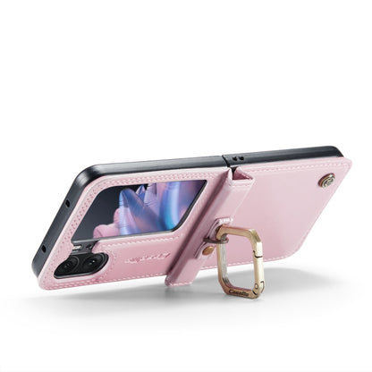 For OPPO Find N2 Flip CaseMe 003 Crazy Horse Texture Leather Phone Case with Ring Holder(Rose Gold) - OPPO Cases by CaseMe | Online Shopping South Africa | PMC Jewellery | Buy Now Pay Later Mobicred