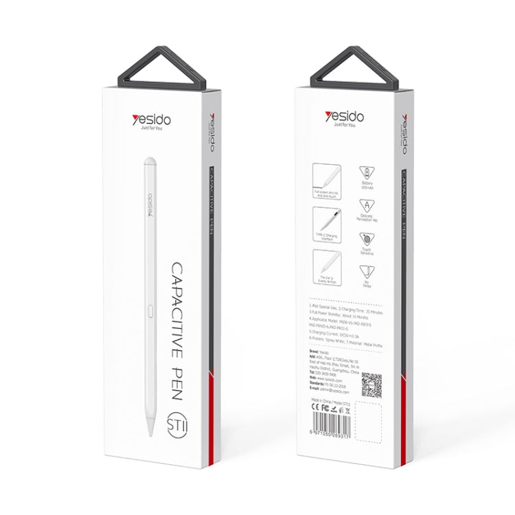 Yesido ST11 Anti-mistouch Magnetic Stylus for iPad(White) - free shipping - PMC TechLife - Order now!