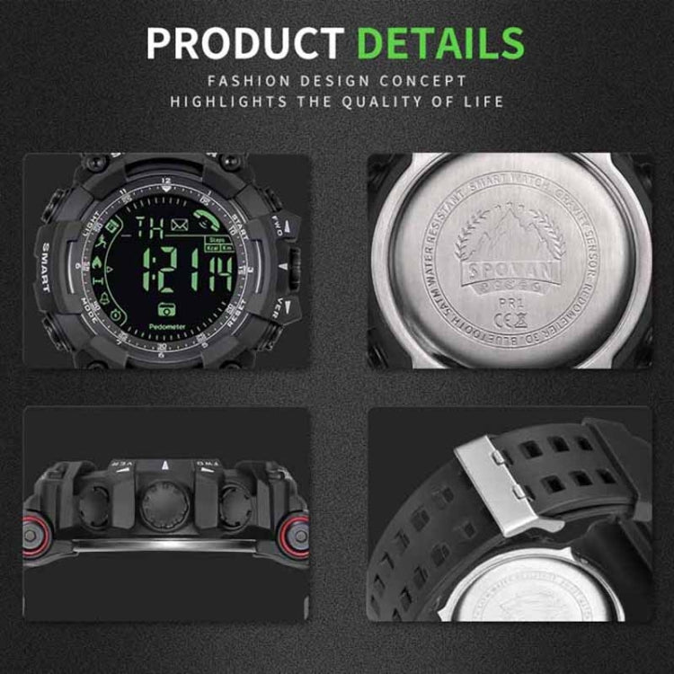 SPOVAN PR2 Men Multifunctional Waterproof Bluetooth Smart Electronic Watch(Black) - Smart Watches by SPOVAN | Online Shopping South Africa | PMC Jewellery | Buy Now Pay Later Mobicred