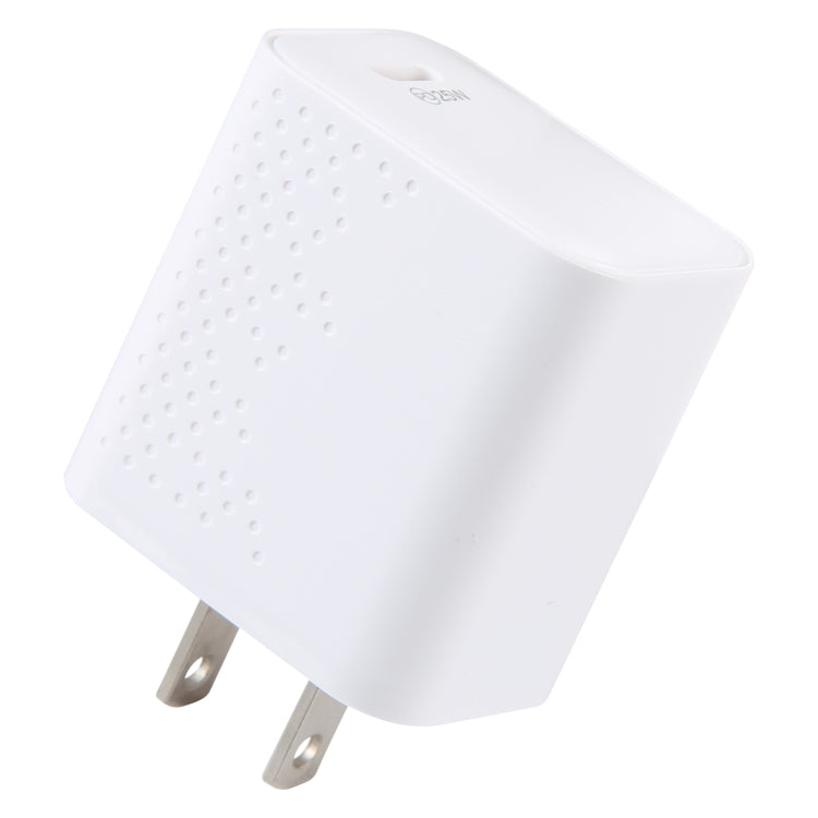 LZ-105PD 25W USB-C / Type-C Ports Dot Pattern Travel Charger, US Plug(White) - USB Charger by PMC Jewellery | Online Shopping South Africa | PMC Jewellery