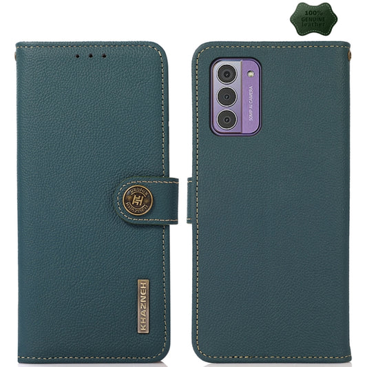 For Nokia G42 KHAZNEH Custer Genuine Leather RFID Phone Case(Green) - Nokia Cases by PMC Jewellery | Online Shopping South Africa | PMC Jewellery