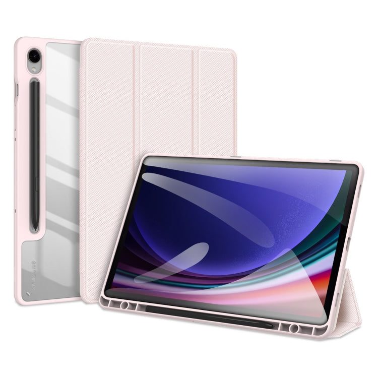 For Samsung Galaxy Tab S9 FE DUX DUCIS TOBY Series Antiskid Leather Tablet Case with Sleep / Wake-up Function(Pink) - Galaxy Tab S9 FE by DUX DUCIS | Online Shopping South Africa | PMC Jewellery | Buy Now Pay Later Mobicred