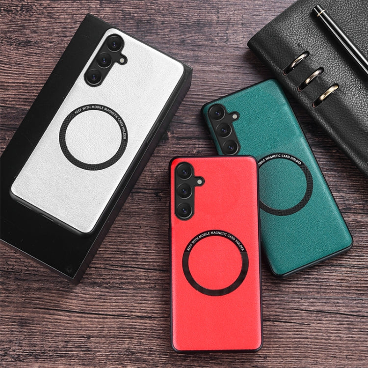 For Samsung Galaxy S23 FE 5G MagSafe Magnetic PU Phone Case(Red) - Galaxy S23 FE 5G Cases by PMC TechLife | Online Shopping South Africa | PMC TechLife