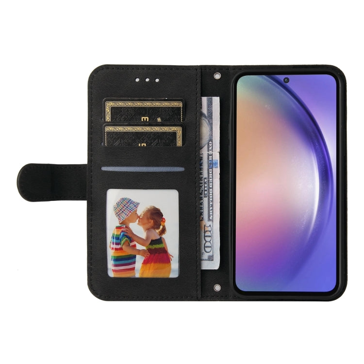 For Samsung Galaxy A55 Skin Feel Life Tree Metal Button Leather Phone Case(Black) - Galaxy Phone Cases by PMC TechLife | Online Shopping South Africa | PMC TechLife | Buy Now Pay Later Mobicred