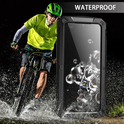 For Samsung Galaxy S20 Ultra R-JUST Waterproof Shockproof Dustproof Metal + Silicone Protective Case(Black) - Galaxy Phone Cases by R-JUST | Online Shopping South Africa | PMC Jewellery | Buy Now Pay Later Mobicred