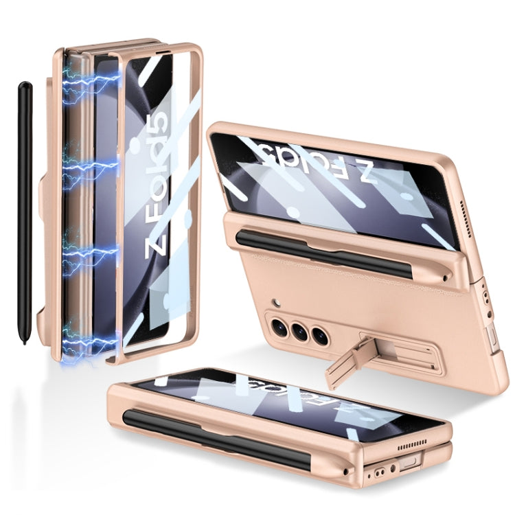 For Samsung Galaxy Z Fold5 GKK Full Coverage Magnetic Fold Hinge Phone Case with Pen Slots(Gold) - Galaxy Z Fold5 Cases by GKK | Online Shopping South Africa | PMC Jewellery