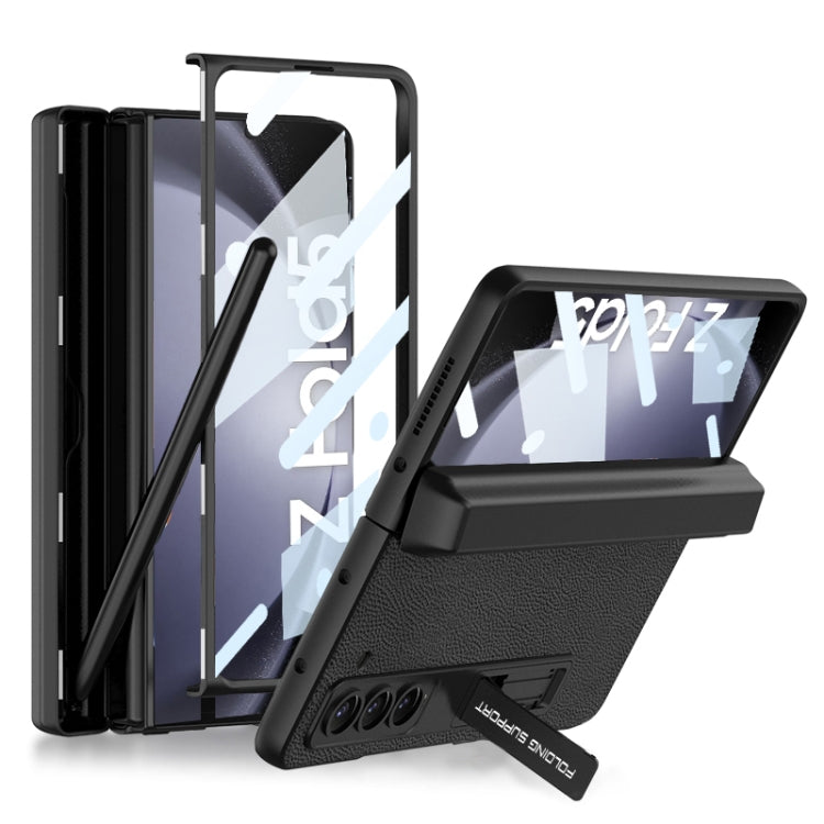 For Samsung Galaxy Z Fold5 GKK Magnetic Flip Plain Leather Phone Case with Pen Box(Black) - Galaxy Z Fold5 Cases by GKK | Online Shopping South Africa | PMC Jewellery | Buy Now Pay Later Mobicred