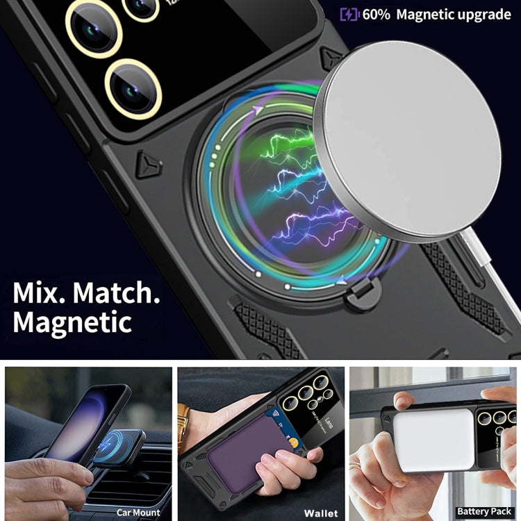 For Samsung Galaxy S23 Ultra 5G Large Window MagSafe Holder Phone Case(Black) - free shipping - PMC TechLife - Order now!