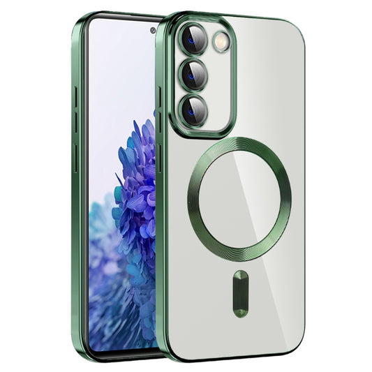 For Samsung Galaxy S20 FE CD Texture Plating TPU MagSafe Phone Case with Lens Film(Dark Green) - Galaxy S20 FE Cases by PMC Jewellery | Online Shopping South Africa | PMC Jewellery