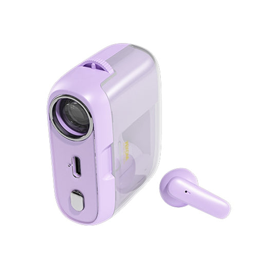 WK S28 Projection TWS Wireless Bluetooth Earphone(Purple) - TWS Earphone by WK | Online Shopping South Africa | PMC Jewellery | Buy Now Pay Later Mobicred