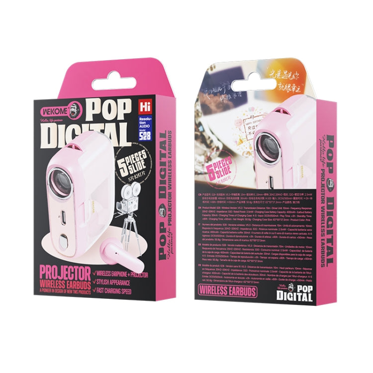 WK S28 Projection TWS Wireless Bluetooth Earphone(Pink) - TWS Earphone by WK | Online Shopping South Africa | PMC Jewellery