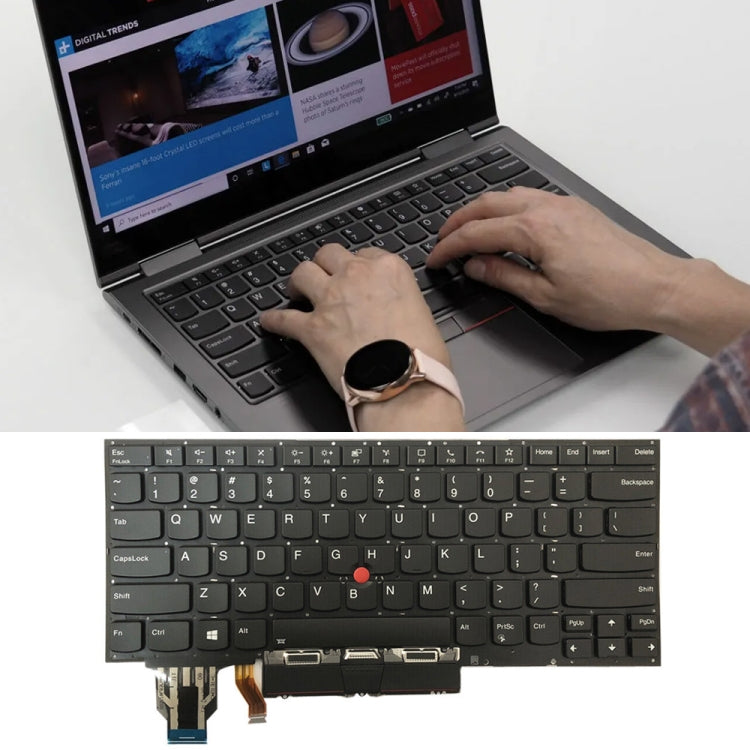 For Lenovo ThinkPad X1 Yoga 4th Gen 20QF US Version Backlight Laptop Keyboard with Touchpad Button(Dark Grey) - Lenovo Spare Parts by PMC TechLife | Online Shopping South Africa | PMC TechLife