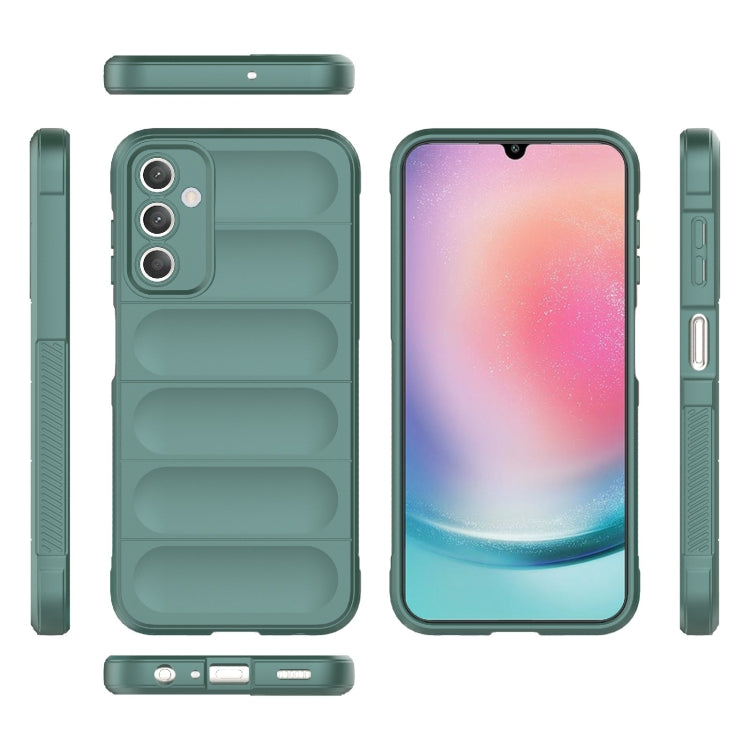For Samsung Galaxy A25 5G Magic Shield TPU + Flannel Phone Case(Dark Green) - free shipping - PMC TechLife - Order now!