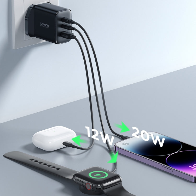 JOYRO0M JR-TCF10 32W Dual USB-C/Type-C+USB Fast Charger, Plug:UK Plug(Black) - USB Charger by JOYROOM | Online Shopping South Africa | PMC TechLife