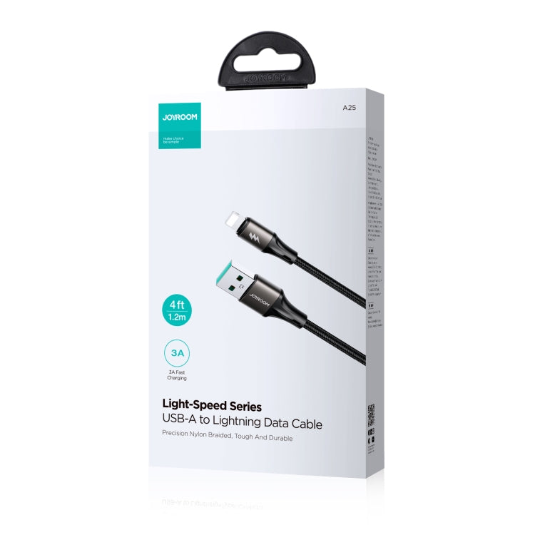 JOYROOM SA25-AL3 3A USB to 8 Pin Fast Charge Data Cable, Length:1.2m(Black) - Normal Style Cable by JOYROOM | Online Shopping South Africa | PMC Jewellery