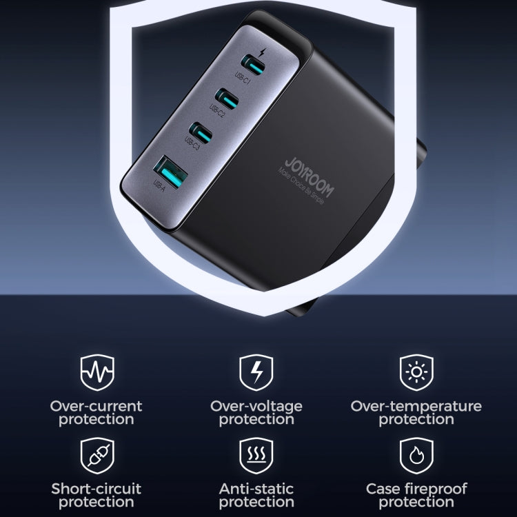 JOYROOM JR-TCG04 100W USB+3 x Type-C GaN Multi-port Charger Set, Specification:US Plug(Black) - USB Charger by JOYROOM | Online Shopping South Africa | PMC Jewellery | Buy Now Pay Later Mobicred