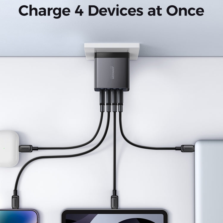 JOYROOM JR-TCG04 100W USB+3 x Type-C GaN Multi-port Charger Set, Specification:US Plug(Black) - USB Charger by JOYROOM | Online Shopping South Africa | PMC Jewellery | Buy Now Pay Later Mobicred