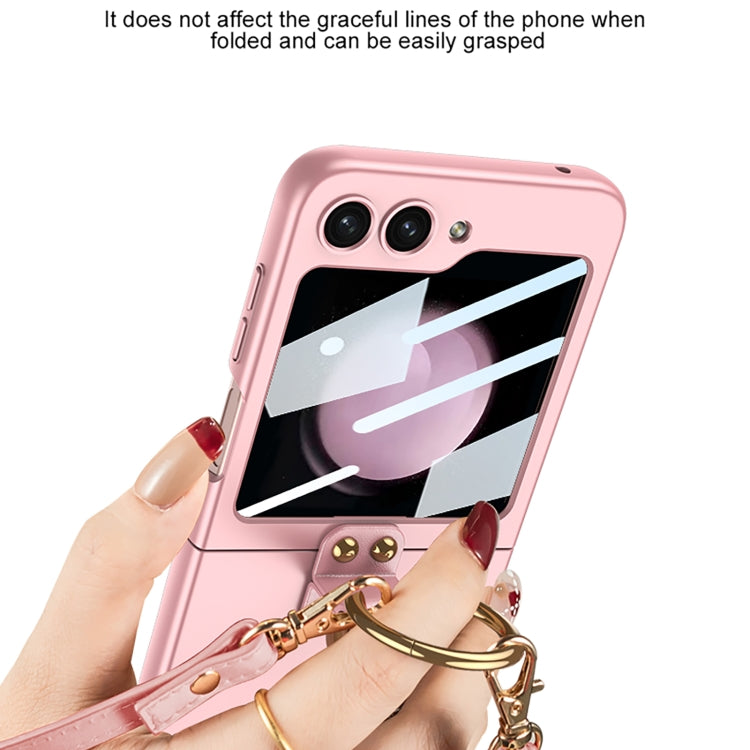For Samsung Galaxy Z Flip5 GKK Ultra-thin PC Full Coverage Ring Holder Phone Case with Strap(Black) - free shipping - PMC TechLife - Order now!