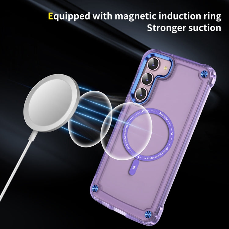 For Samsung Galaxy S23+ 5G Skin Feel TPU + PC MagSafe Magnetic Phone Case(Transparent Purple) - Galaxy S23+ 5G Cases by PMC Jewellery | Online Shopping South Africa | PMC Jewellery