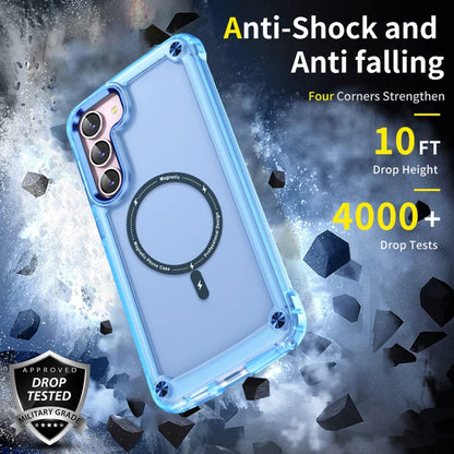 For Samsung Galaxy S22+ 5G Skin Feel TPU + PC MagSafe Magnetic Phone Case(Transparent Blue) - Galaxy S22+ 5G Cases by PMC Jewellery | Online Shopping South Africa | PMC Jewellery | Buy Now Pay Later Mobicred