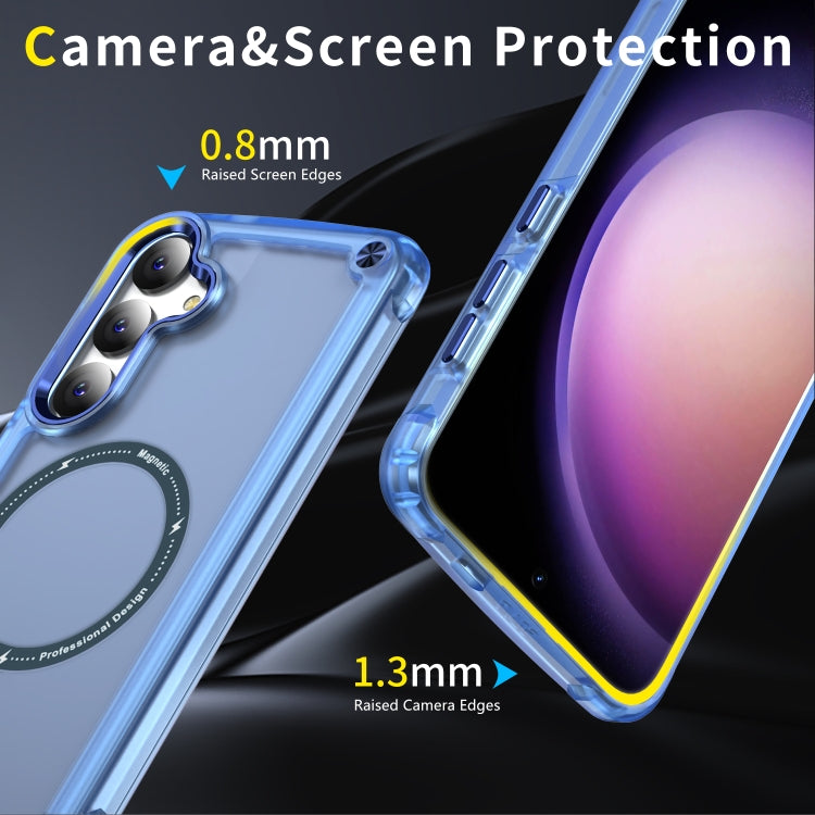 For Samsung Galaxy S24+ 5G Skin Feel TPU + PC MagSafe Magnetic Phone Case(Transparent Blue) - Galaxy S24+ 5G Cases by PMC Jewellery | Online Shopping South Africa | PMC Jewellery