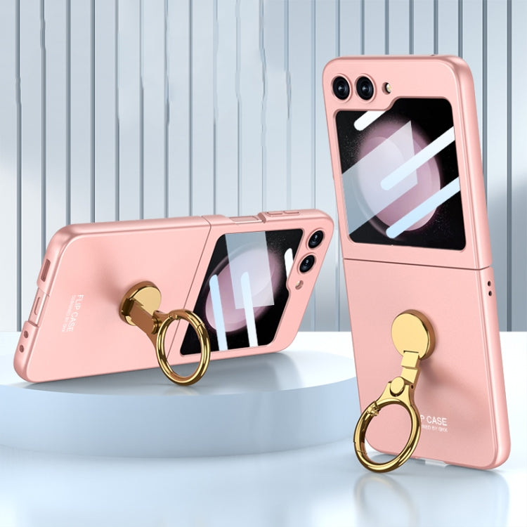 For Samsung Galaxy Z Flip5 GKK Ultra-thin Triaxial Ring Holder PC Phone Case(Pink) - Galaxy Z Flip5 Cases by GKK | Online Shopping South Africa | PMC Jewellery