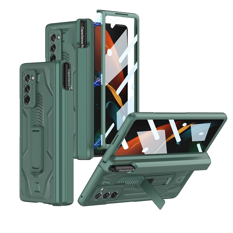 For Samsung Galaxy Z Fold2 GKK Integrated Folding Battle Shell PC Phone Case with Pen Box(Green) - Galaxy Phone Cases by GKK | Online Shopping South Africa | PMC Jewellery