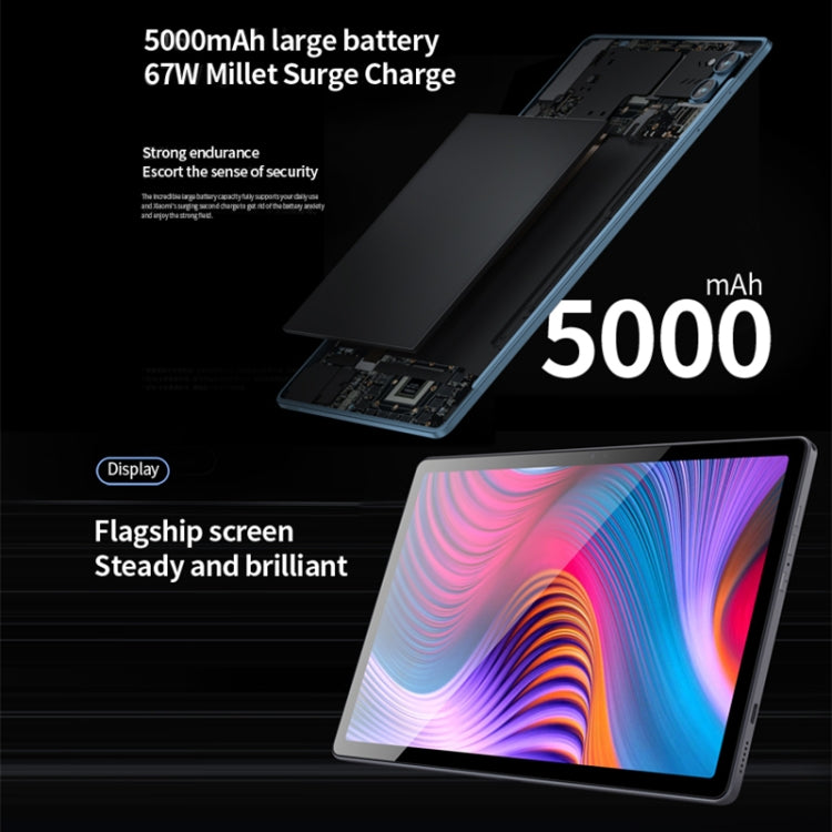 BDF P60 4G LTE Tablet PC 10.1 inch, 8GB+256GB, Android 12 MTK6762 Octa Core, Support Dual SIM, EU Plug(Grey) - free shipping - PMC TechLife - Order now!