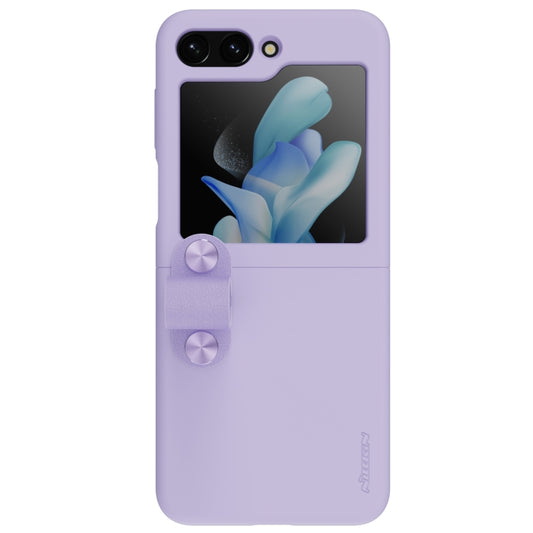 For Samsung Galaxy Z Flip5 NILLKIN Skin Feel Liquid Silicone Phone Case With Finger Strap(Purple) - Galaxy Z Flip5 Cases by NILLKIN | Online Shopping South Africa | PMC Jewellery