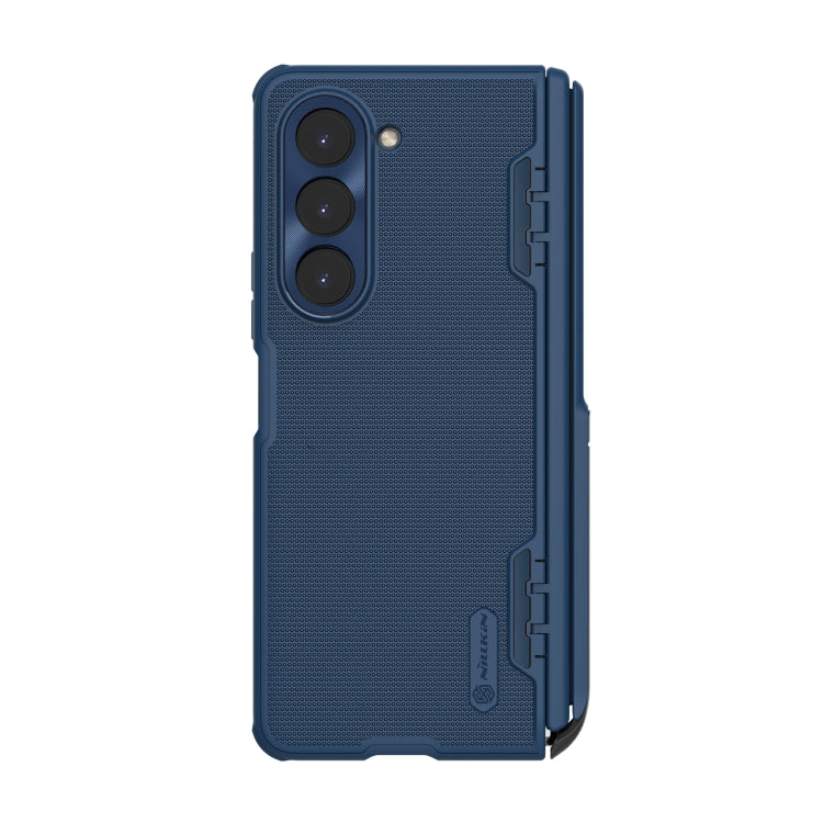 For Samsung Galaxy Z Fold5 NILLKIN Frosted Fold PC + TPU Phone Case with Holder(Blue) - Galaxy Z Fold5 Cases by NILLKIN | Online Shopping South Africa | PMC Jewellery