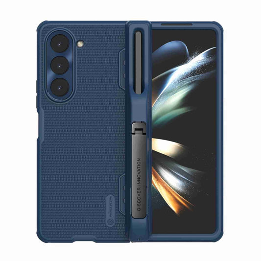 For Samsung Galaxy Z Fold5 NILLKIN Frosted Fold PC + TPU Phone Case with Pen Slot(Blue) - Galaxy Z Fold5 Cases by NILLKIN | Online Shopping South Africa | PMC Jewellery