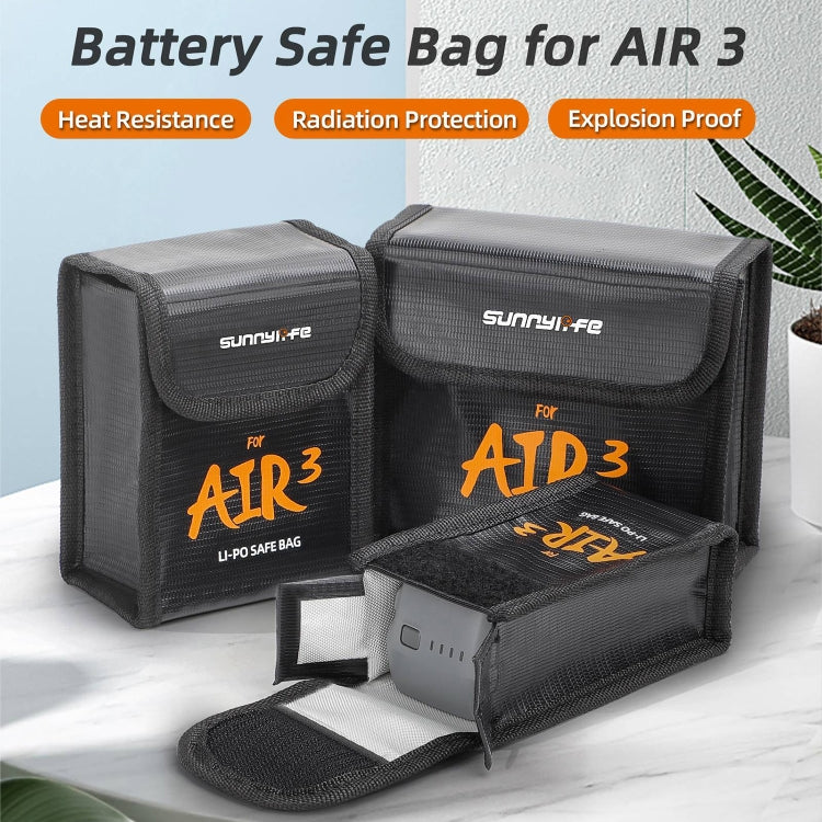 For DJI Air 3 Sunnylife Battery Explosion-proof Safe Bag Protective Li-Po Safe Bag For 3pcs Batteries - Carry Cases & Bags by Sunnylife | Online Shopping South Africa | PMC Jewellery | Buy Now Pay Later Mobicred