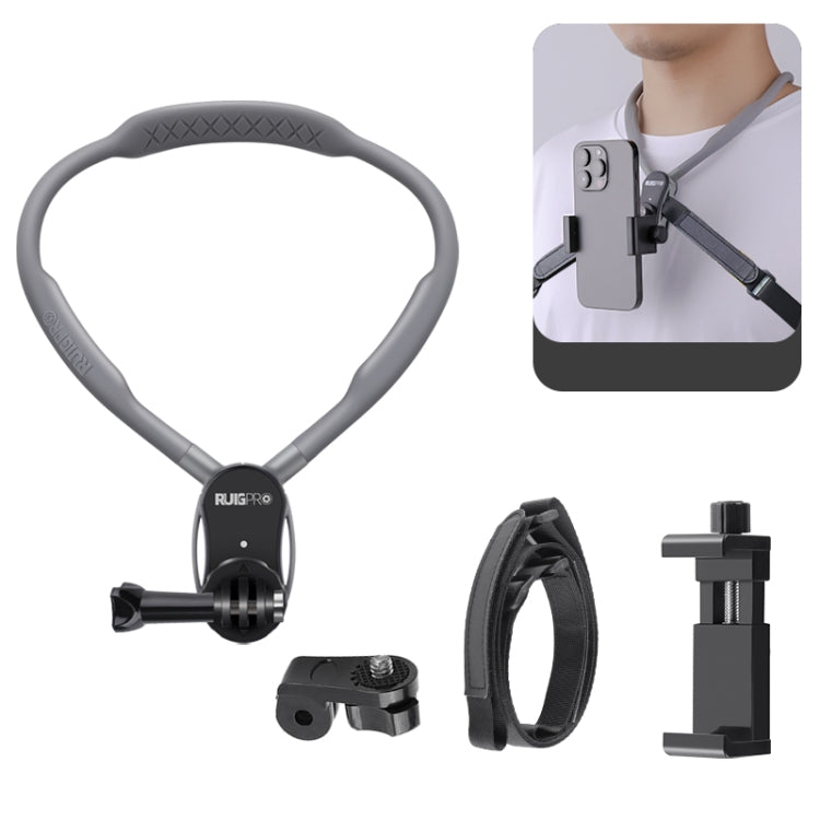 RUIGPRO Lazy Neck Bracket POV View Mount With Phone Clamp & Adapter - Holder by RUIGPRO | Online Shopping South Africa | PMC TechLife